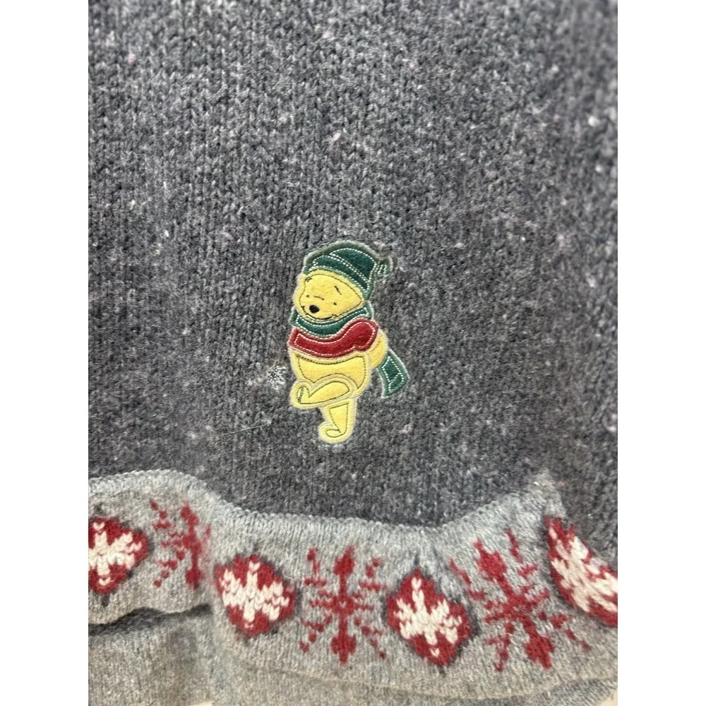 Vtg Women's Disney Winnie The Pooh Winter Christmas Snowflake Sweater Medium #46